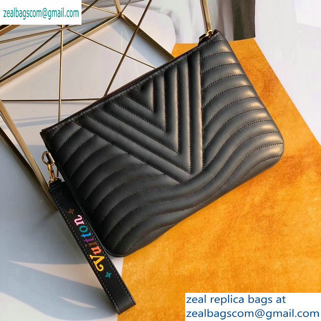 Louis Vuitton New Wave Zip Pochette Bag M63943 Black 2019 - Click Image to Close