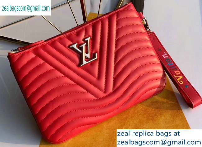 Louis Vuitton New Wave Zip Pochette Bag M67500 Red 2019 - Click Image to Close