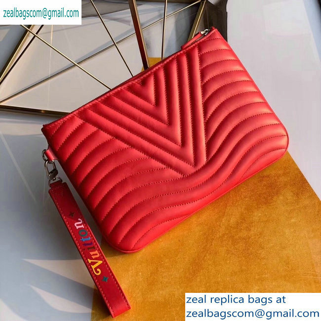 Louis Vuitton New Wave Zip Pochette Bag M67500 Red 2019 - Click Image to Close