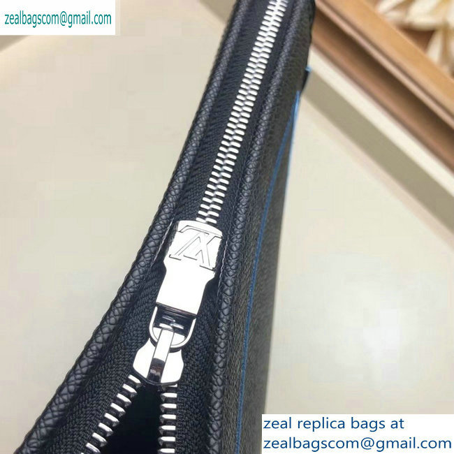 Louis Vuitton Pochette Voyage MM Bag Taiga Leather Outline Black/Blue - Click Image to Close