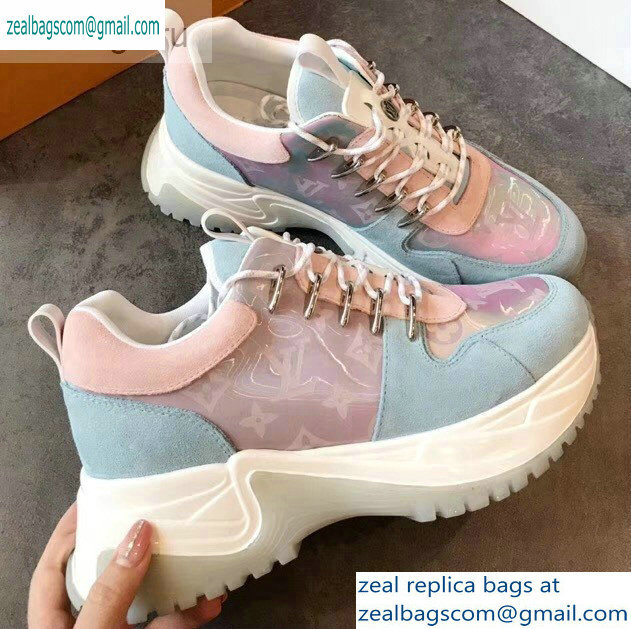 Louis Vuitton Run Away Pulse Sneakers Iridescent Prism Baby Blue 2019