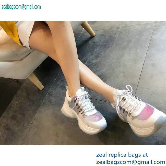 Louis Vuitton Run Away Pulse Sneakers Iridescent Prism White 2019 - Click Image to Close