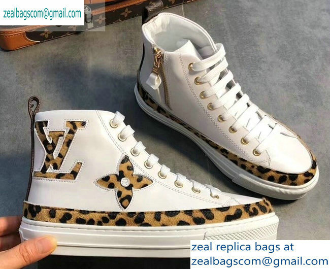 Louis Vuitton Stellar Sneakers Boots Leopard Print 2019 - Click Image to Close