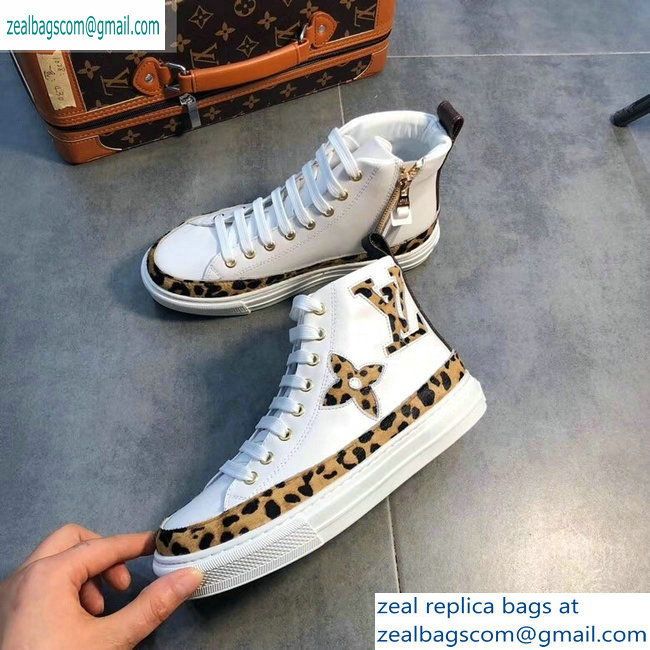 Louis Vuitton Stellar Sneakers Boots Leopard Print 2019 - Click Image to Close