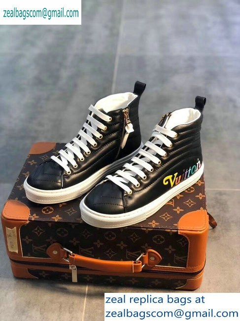 Louis Vuitton Stellar Sneakers Boots New Wave Quilted Black 2019 - Click Image to Close