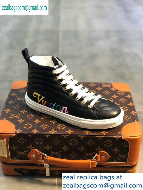 Louis Vuitton Stellar Sneakers Boots New Wave Quilted Black 2019