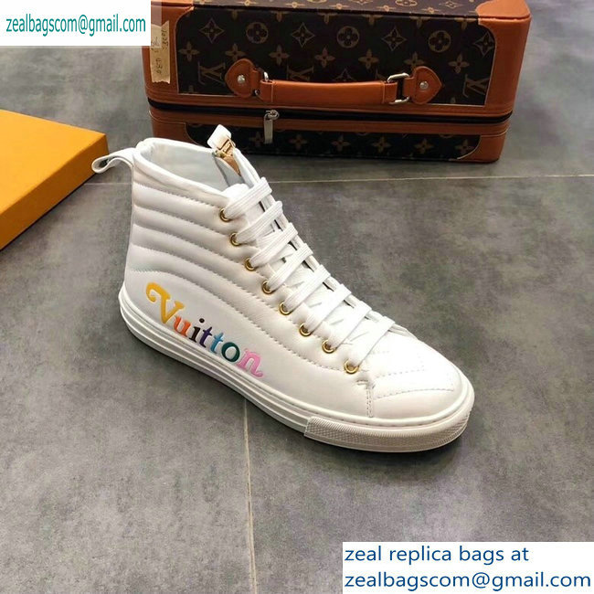 Louis Vuitton Stellar Sneakers Boots New Wave Quilted White 2019 - Click Image to Close