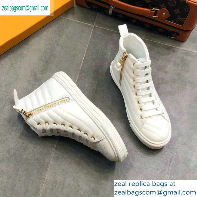 Louis Vuitton Stellar Sneakers Boots New Wave Quilted White 2019