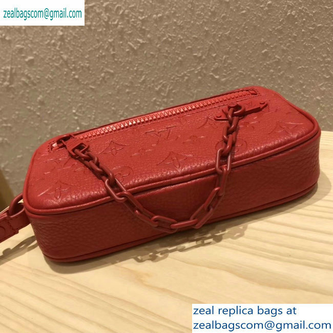 Louis Vuitton Taurillon Monogram Pochette Volga Pouch Bag M53554 RED 2019