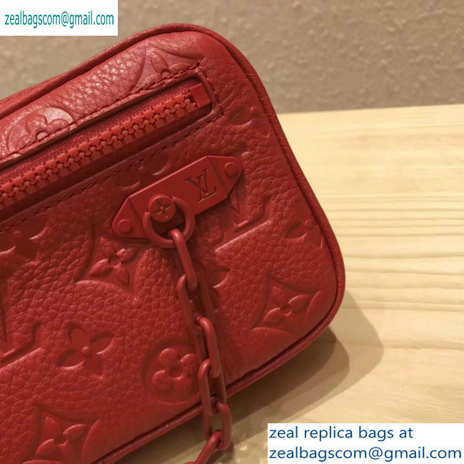 Louis Vuitton Taurillon Monogram Pochette Volga Pouch Bag M53554 RED 2019 - Click Image to Close