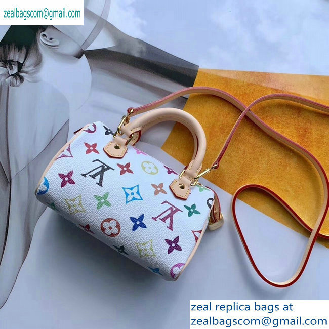 Louis Vuitton Vintage Monogram Canvas Nano Speedy Turenne Bag M92645 White/Multicolor - Click Image to Close