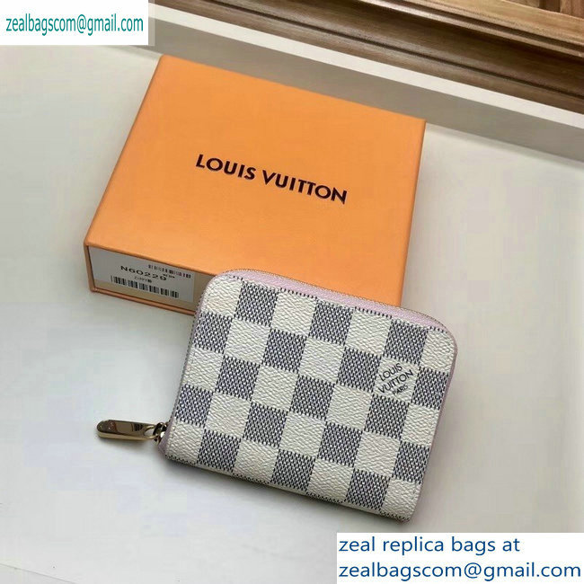 Louis Vuitton Zippy Coin Purse Damier Azur Canvas N60229 Rose Ballerine - Click Image to Close