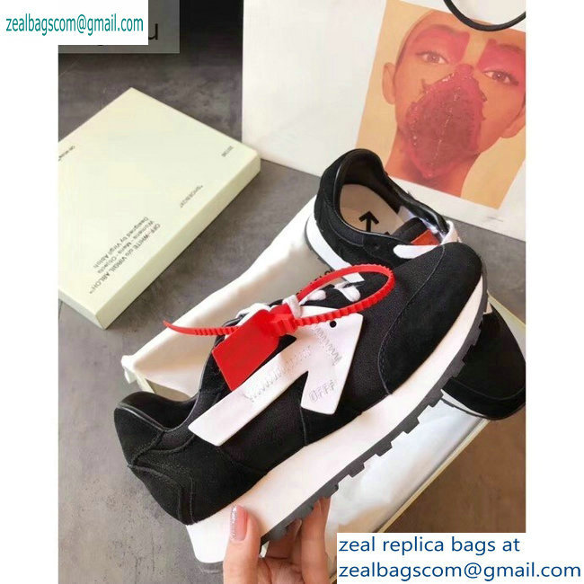Off-White Hg Runner Low-Top Suede Sneakers Black 2019 - Click Image to Close