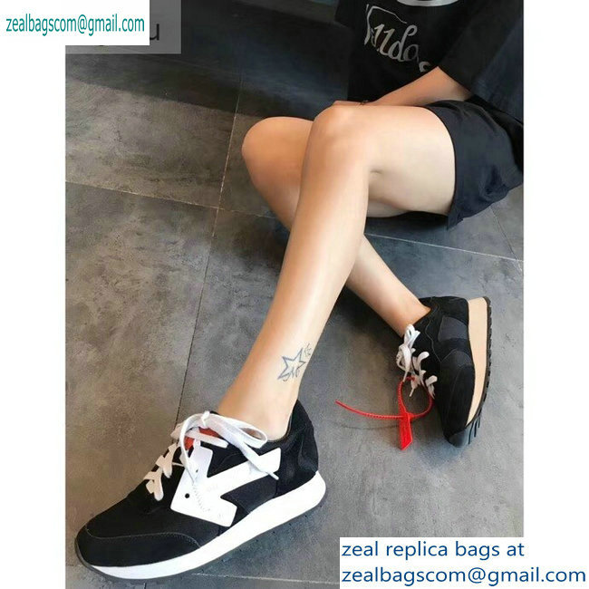Off-White Hg Runner Low-Top Suede Sneakers Black 2019 - Click Image to Close