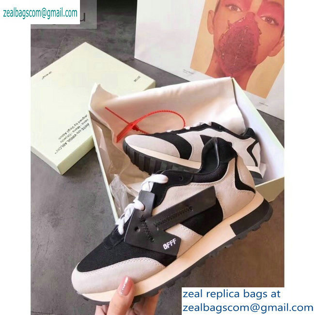 Off-White Hg Runner Low-Top Suede Sneakers Black/Creamy 2019 - Click Image to Close