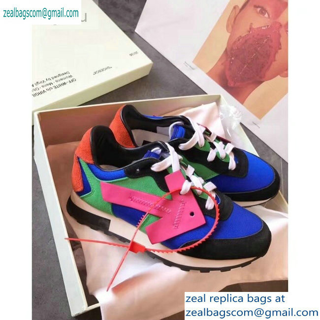 Off-White Hg Runner Low-Top Suede Sneakers Blue 2019