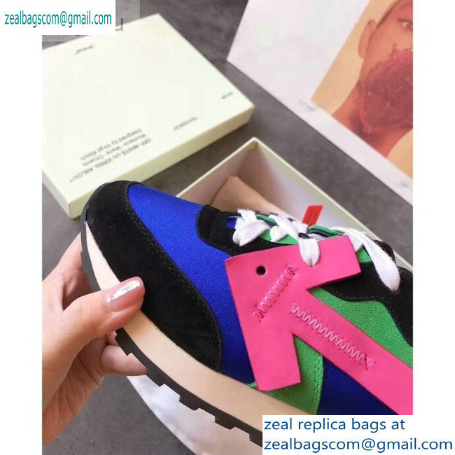 Off-White Hg Runner Low-Top Suede Sneakers Blue 2019 - Click Image to Close