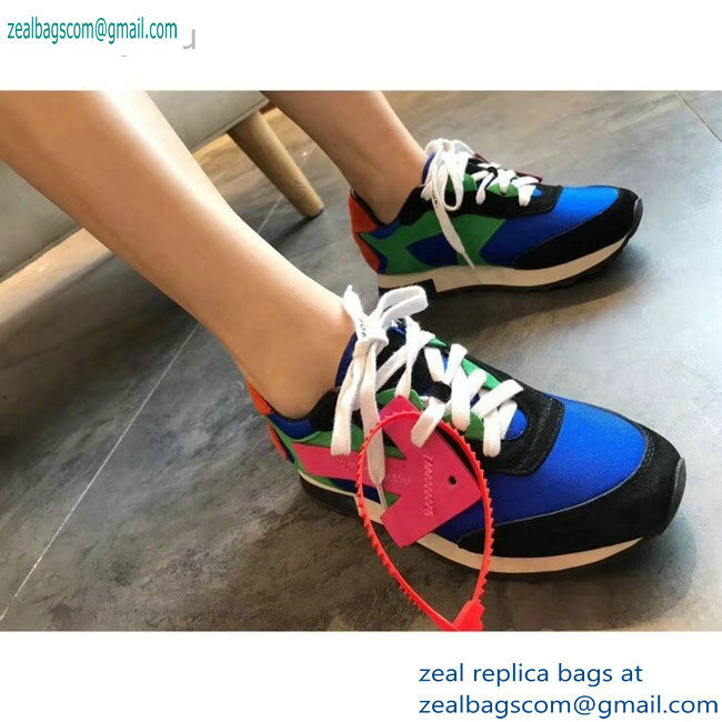 Off-White Hg Runner Low-Top Suede Sneakers Blue 2019 - Click Image to Close