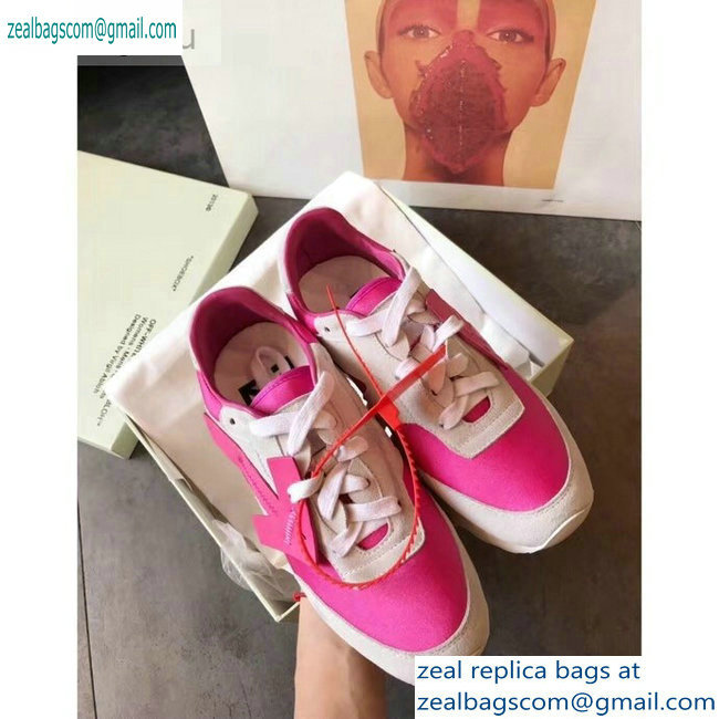 Off-White Hg Runner Low-Top Suede Sneakers Fuchsia 2019 - Click Image to Close