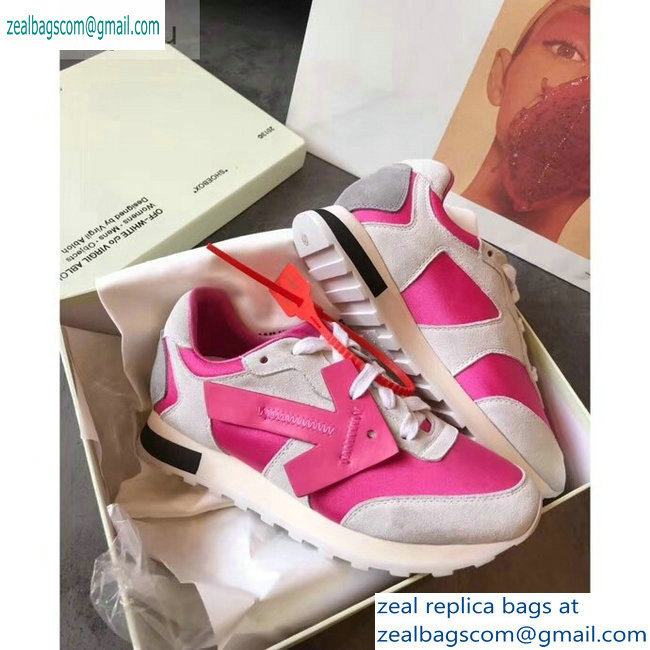 Off-White Hg Runner Low-Top Suede Sneakers Fuchsia 2019 - Click Image to Close