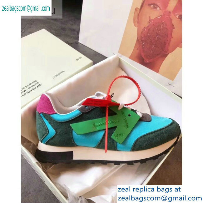 Off-White Hg Runner Low-Top Suede Sneakers Green 2019 - Click Image to Close