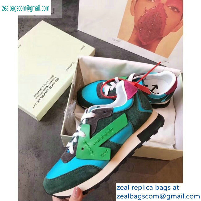 Off-White Hg Runner Low-Top Suede Sneakers Green 2019 - Click Image to Close