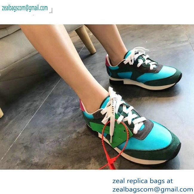 Off-White Hg Runner Low-Top Suede Sneakers Green 2019 - Click Image to Close