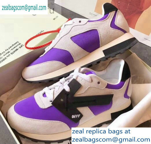 Off-White Hg Runner Low-Top Suede Sneakers Purple 2019 - Click Image to Close