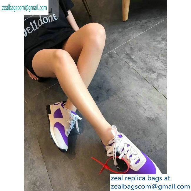 Off-White Hg Runner Low-Top Suede Sneakers Purple 2019 - Click Image to Close