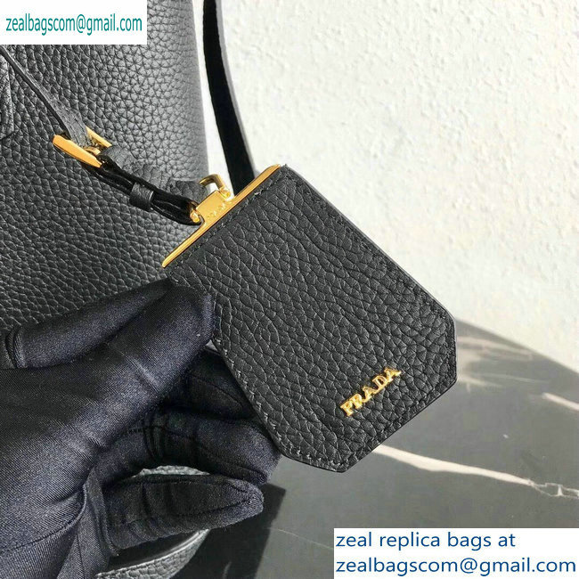 Prada Grained Leather Double Medium Tote Bag 1BG775/1BG008 Black/Red