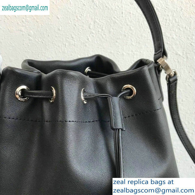 Prada Leather Bucket Bag 1BH038 Black - Click Image to Close
