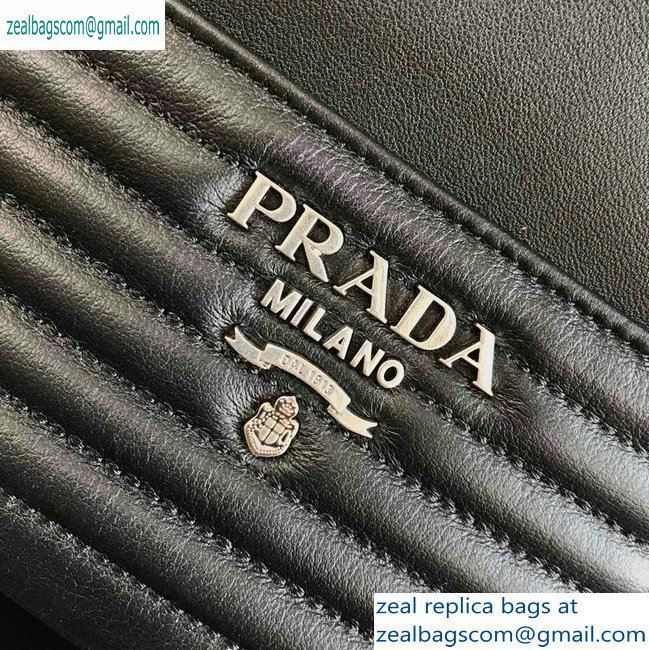 Prada Leather Bucket Bag 1BH038 Black - Click Image to Close