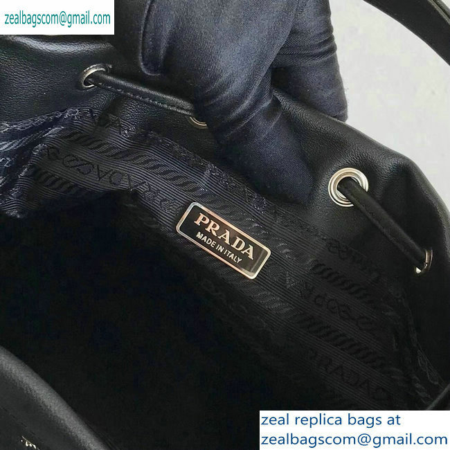 Prada Leather Bucket Bag 1BH038 Black