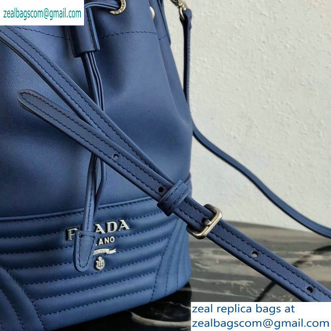 Prada Leather Bucket Bag 1BH038 Blue