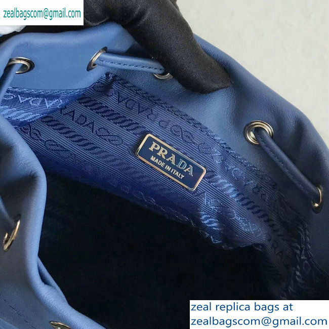 Prada Leather Bucket Bag 1BH038 Blue