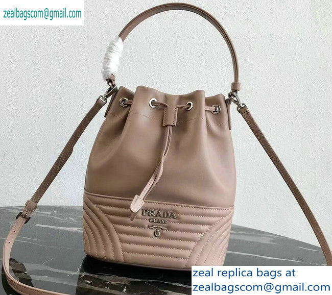 Prada Leather Bucket Bag 1BH038 Nude