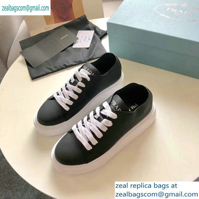 Prada Leather Sneakers Logo Black 2019