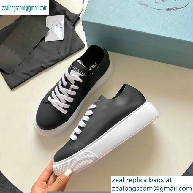 Prada Leather Sneakers Logo Black 2019