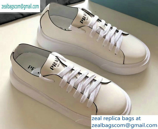 Prada Leather Sneakers Logo White 2019