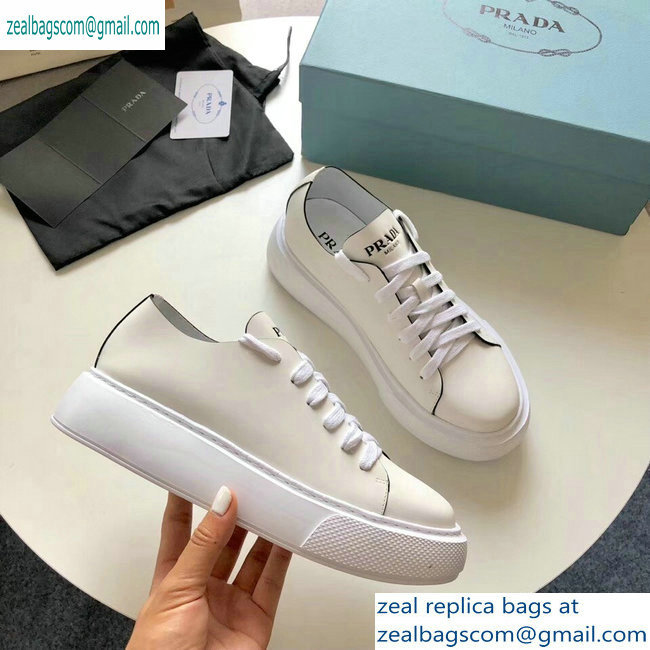 Prada Leather Sneakers Logo White 2019