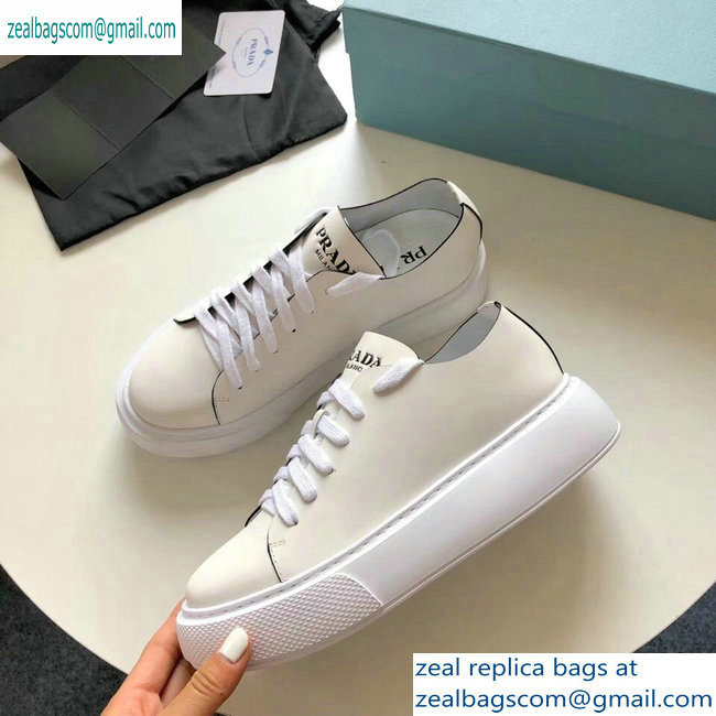 Prada Leather Sneakers Logo White 2019
