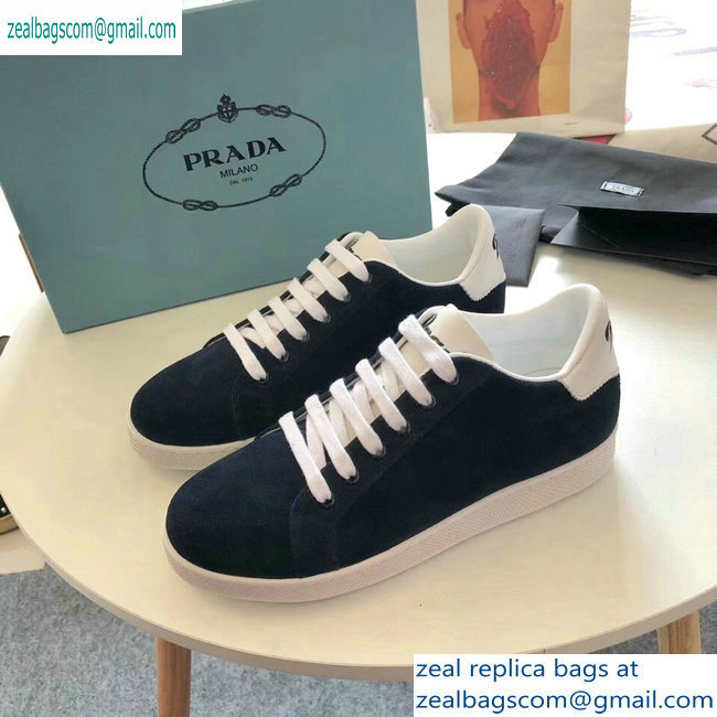 Prada Leather Sneakers Suede Black/Logo 2019