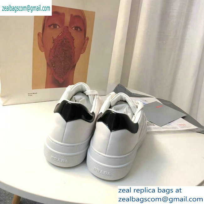 Prada Leather Sneakers White/Black Logo 2019
