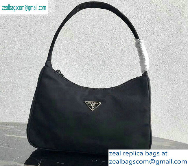 Prada Nylon Hobo Bag MV515 Black 2019 - Click Image to Close