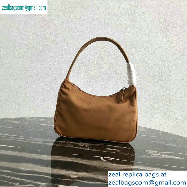 Prada Nylon Hobo Bag MV515 Brown 2019