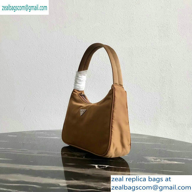 Prada Nylon Hobo Bag MV515 Brown 2019