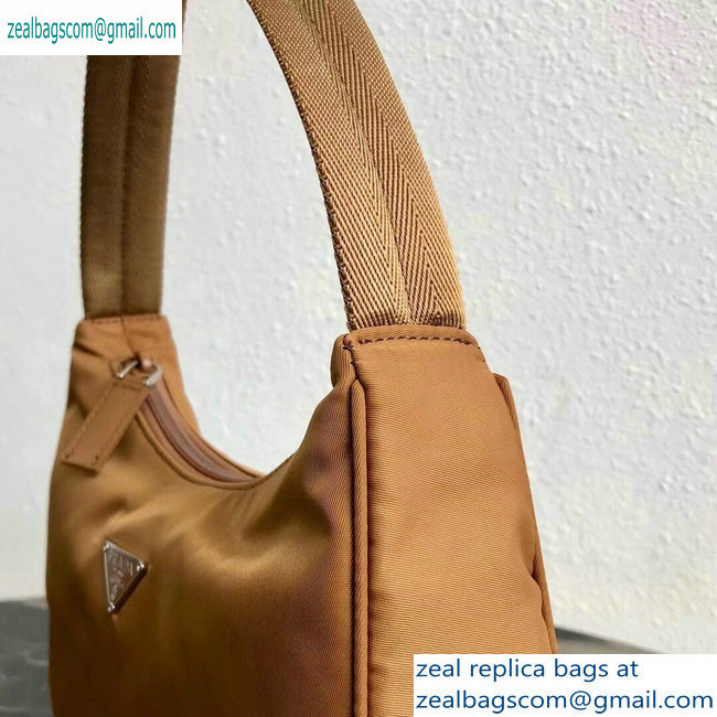 Prada Nylon Hobo Bag MV515 Brown 2019