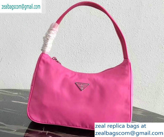 Prada Nylon Hobo Bag MV515 Pink 2019