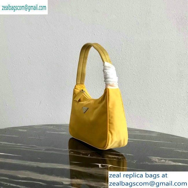 Prada Nylon Hobo Bag MV515 Yellow 2019