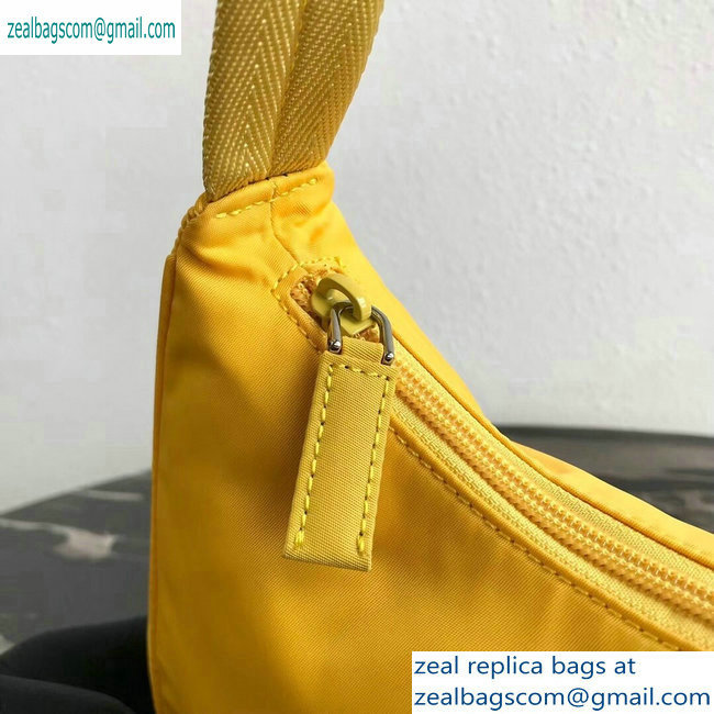 Prada Nylon Hobo Bag MV515 Yellow 2019